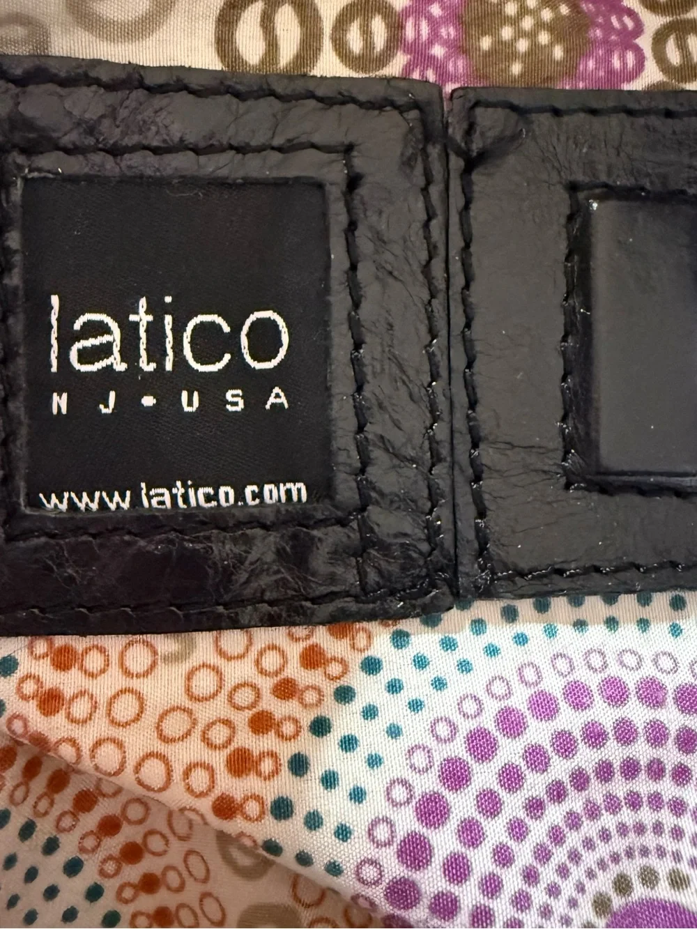 Latico Leathers Black Full Grain Leather East West Hobo Shoulder Bag Vintage